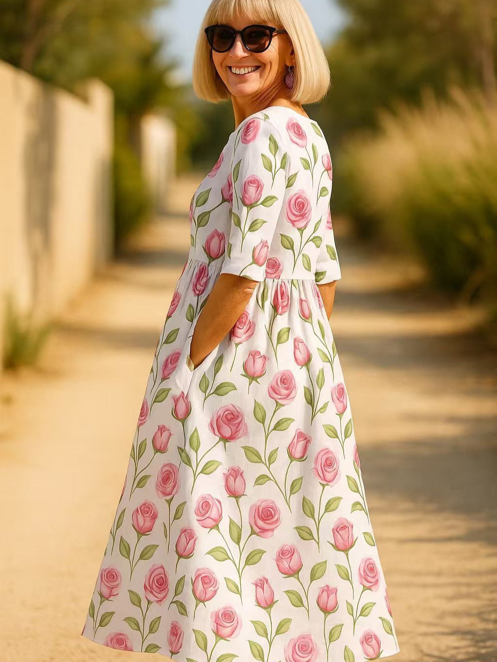 Womens Sleeveless A-Line Dress