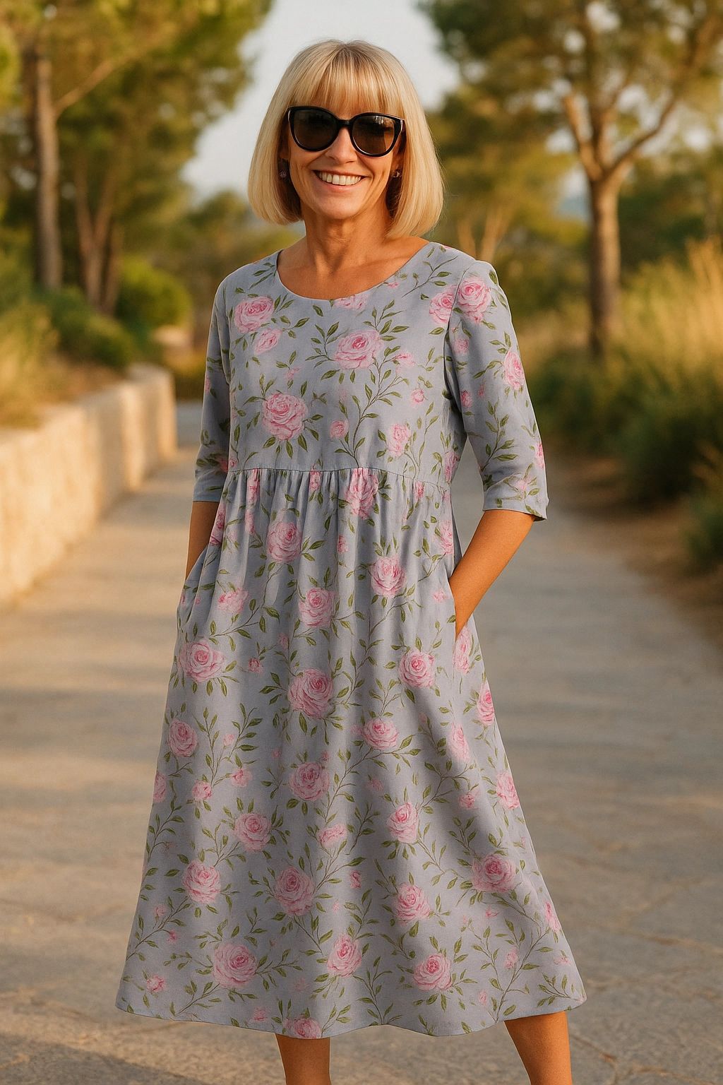 Womens Sleeveless A-Line Dress