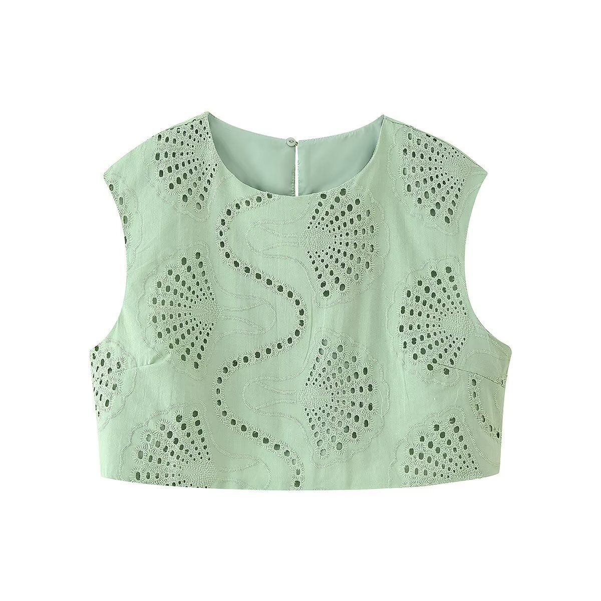 Womens Sleeveless Embroidery Dress Set