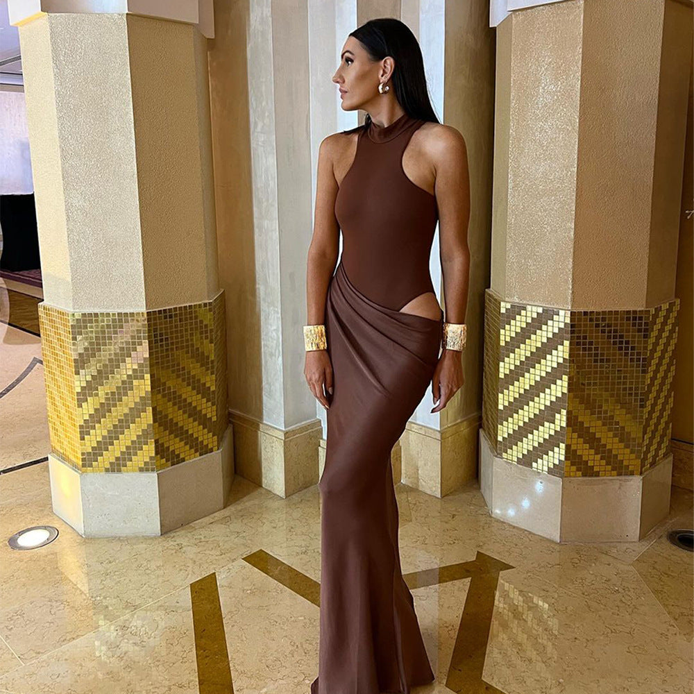 Womens Sleeveless Hollow Detail Dress