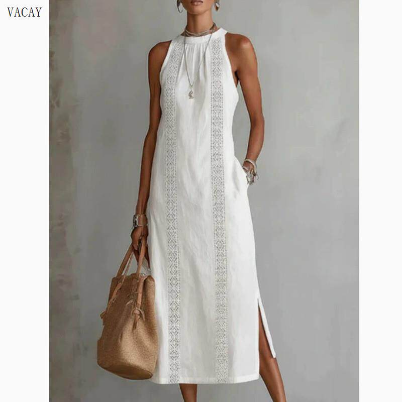 Womens Sleeveless Lace Dress