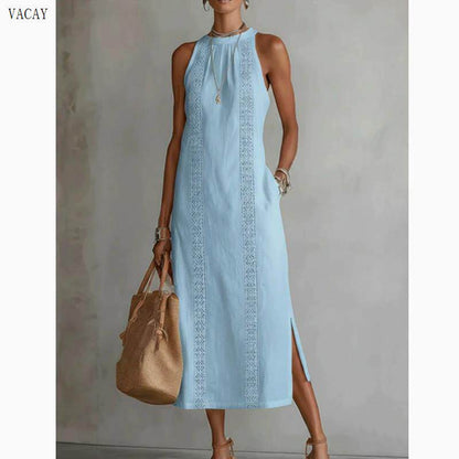 Womens Sleeveless Lace Dress