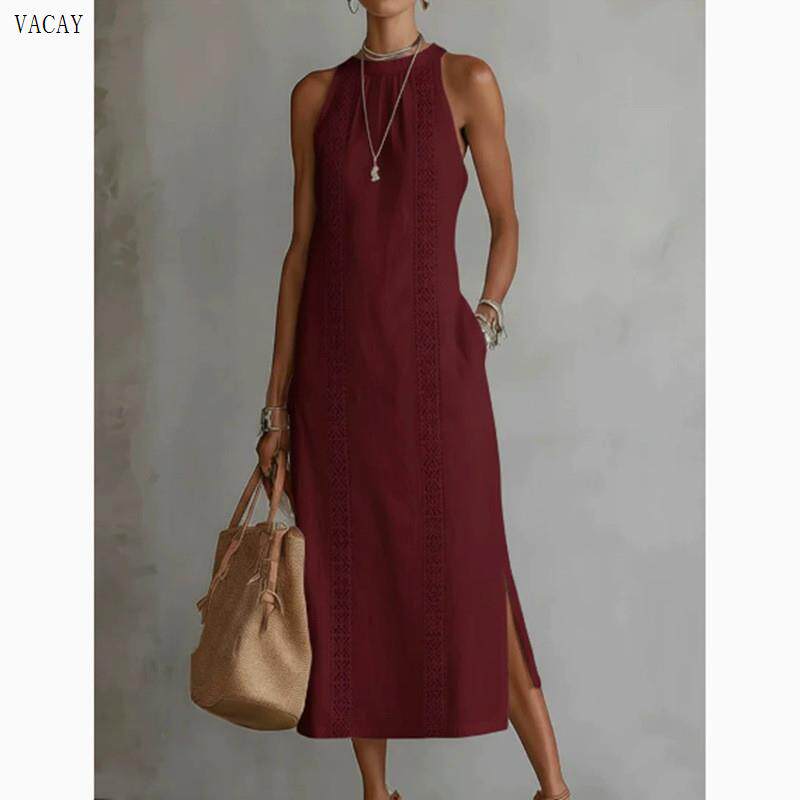 Womens Sleeveless Lace Dress