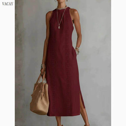 Womens Sleeveless Lace Dress