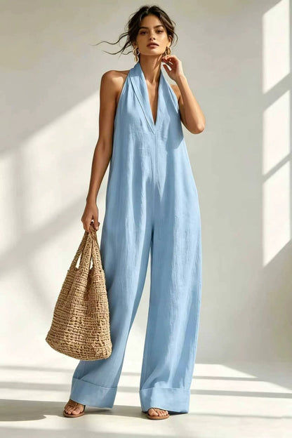 Womens Sleeveless Linen Blend Bodysuit