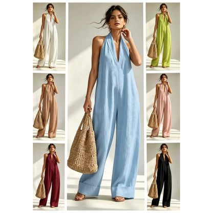 Womens Sleeveless Linen Blend Bodysuit