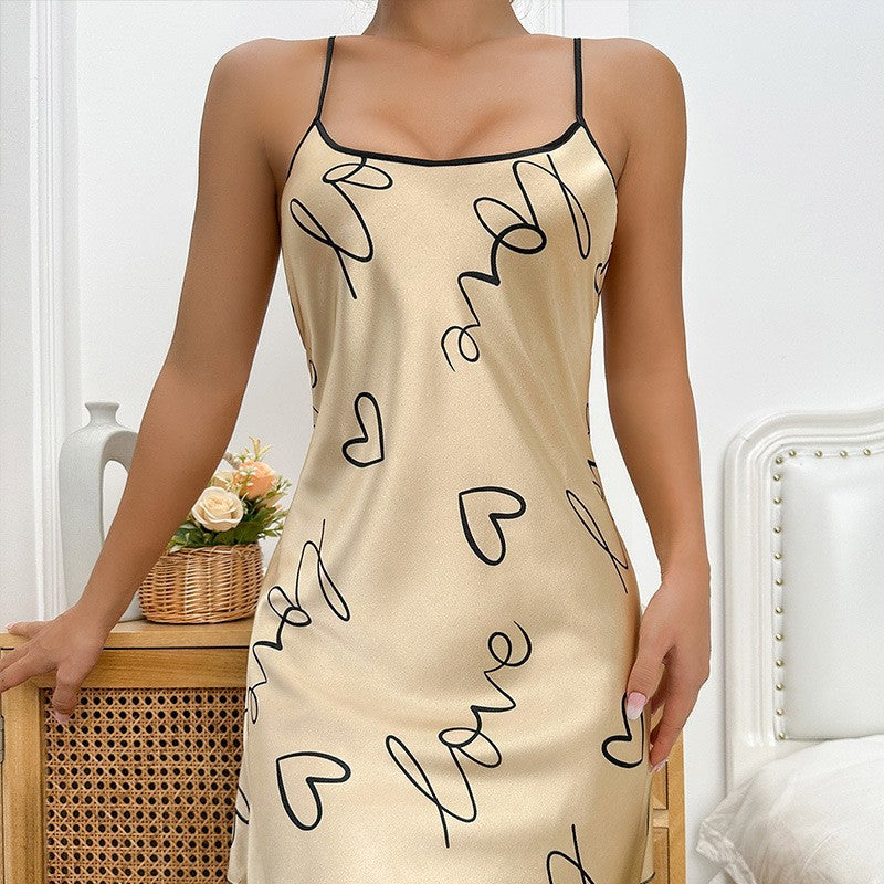 Womens Sleeveless Silk Nightdress