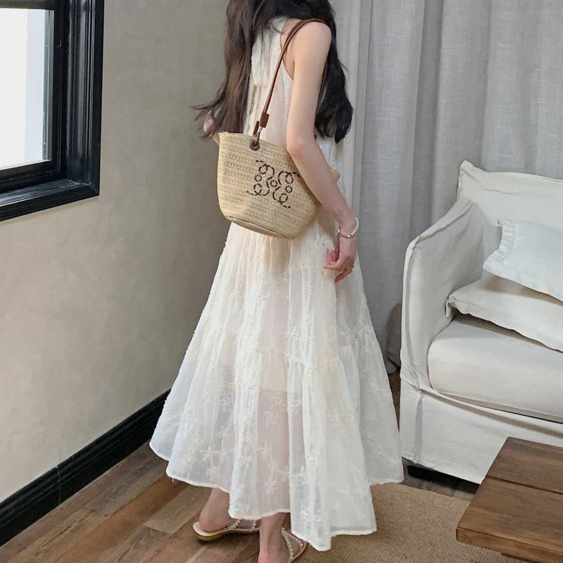 Womens Sleeveless Square Neck Long Dress