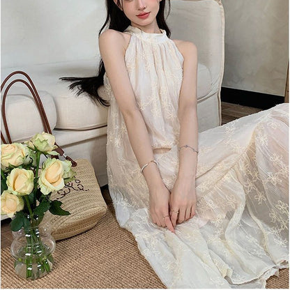 Womens Sleeveless Square Neck Long Dress