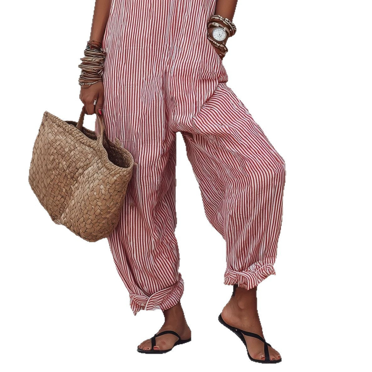 Womens Sleeveless Striped Bodysuit