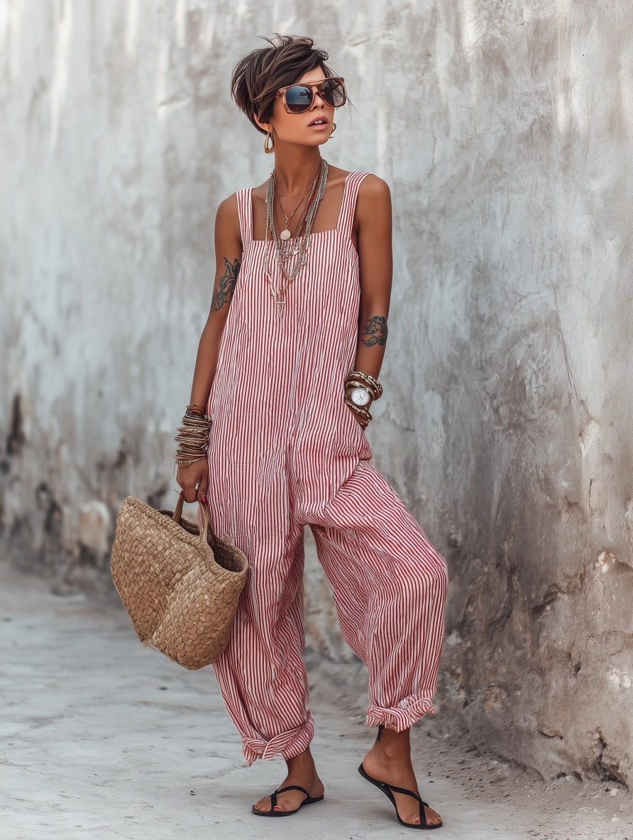 Womens Sleeveless Striped Bodysuit