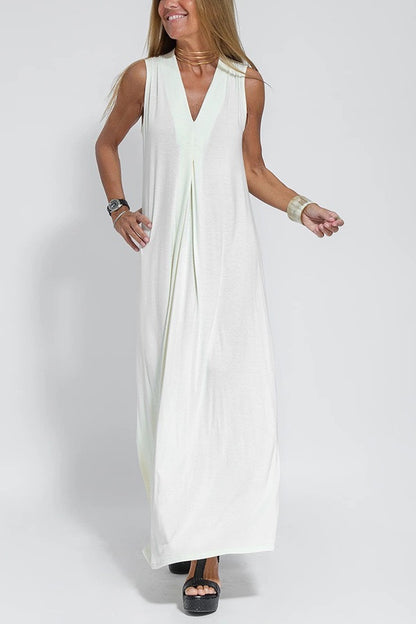 Womens Sleeveless V-Neck Dress