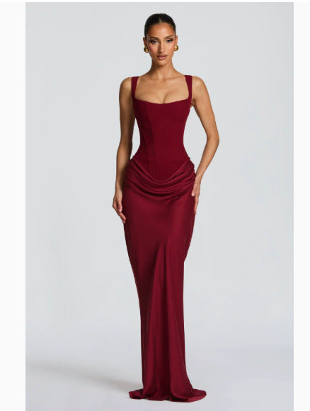 Womens Slim Fit Spaghetti Strap Bodycon Dress