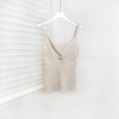 Womens Slim Fit V-Neck Knitted Camisole