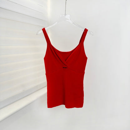 Womens Slim Fit V-Neck Knitted Camisole