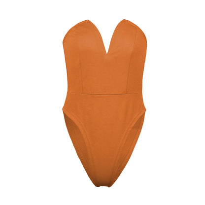 Womens Slim Fit V-Neck Tube Top