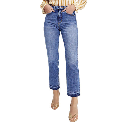 Womens Slim Straight Cropped Jeans