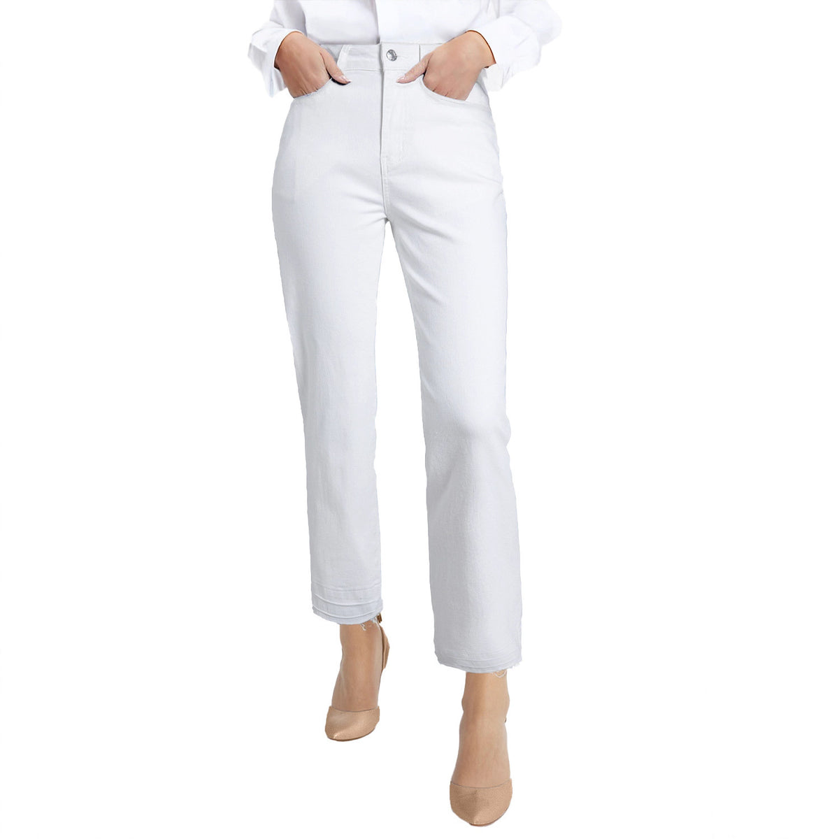 Womens Slim Straight Cropped Jeans