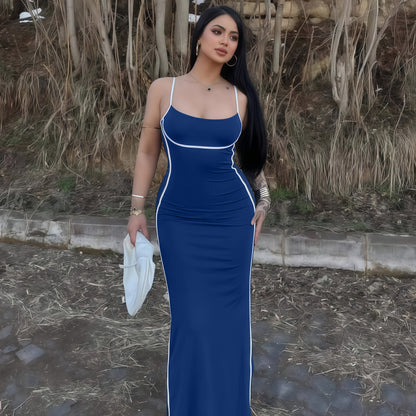 Womens Sling U-Neck Slimming Dress
