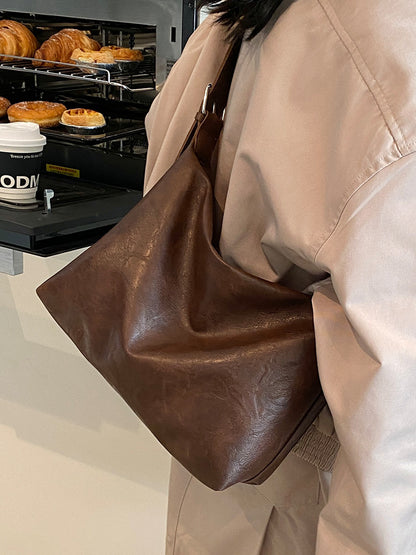 Womens Soft Leather Crossbody Tote Bag