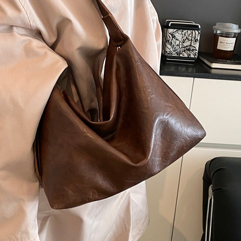 Womens Soft Leather Crossbody Tote Bag