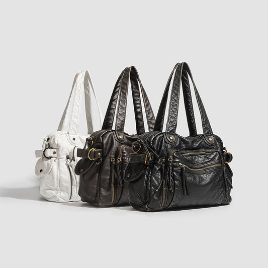 Womens Soft Leather Retro Crossbody Shoulder Bag