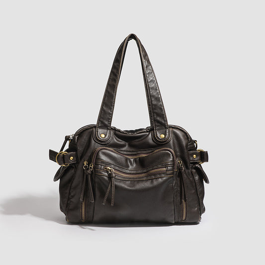 Womens Soft Leather Retro Crossbody Shoulder Bag