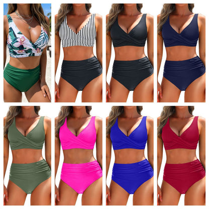 Womens Solid Color Backless Swimsuit