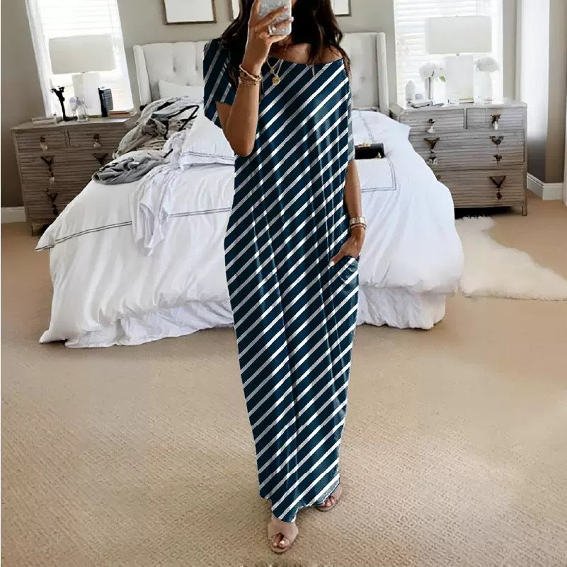 Womens Solid Color Casual Dress