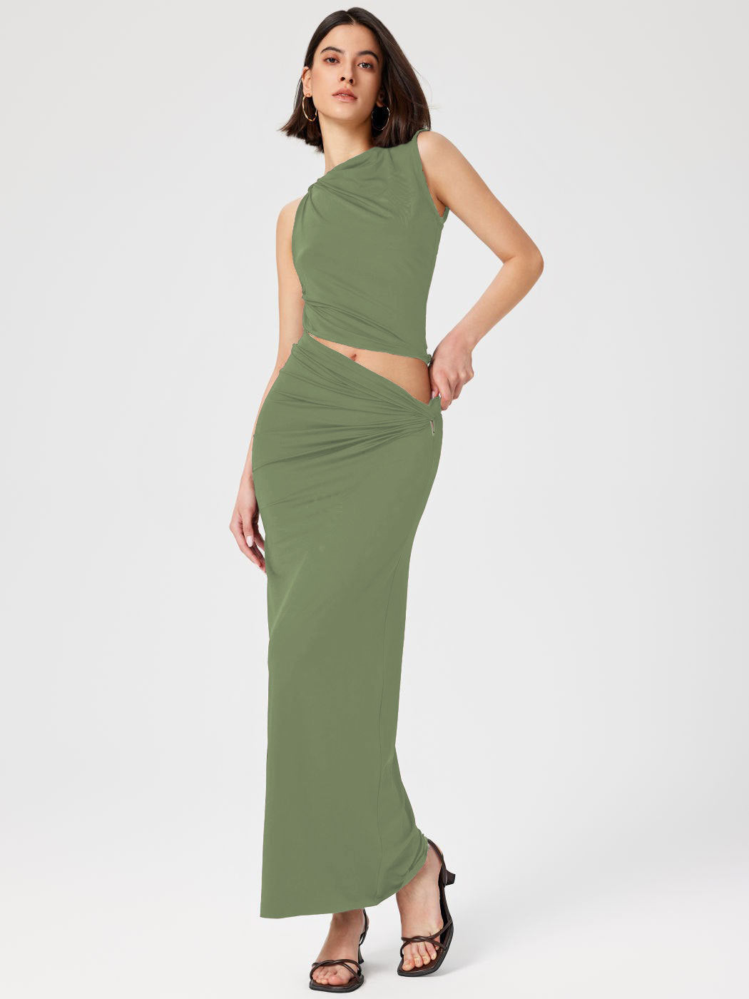 Womens Solid Color Knit Dress