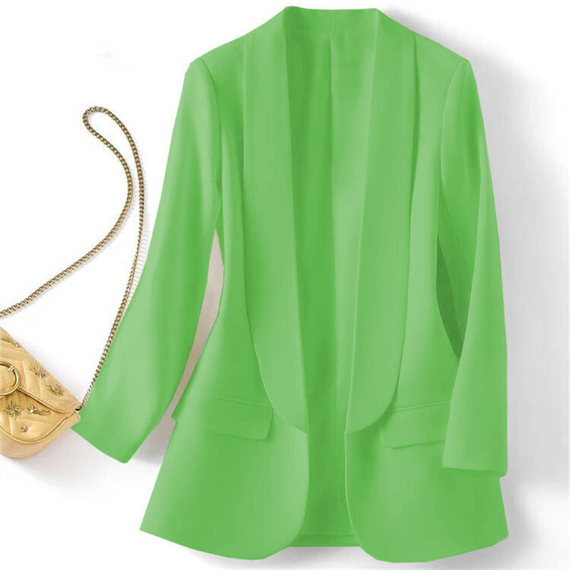 Womens Solid Color Lapel Blazer