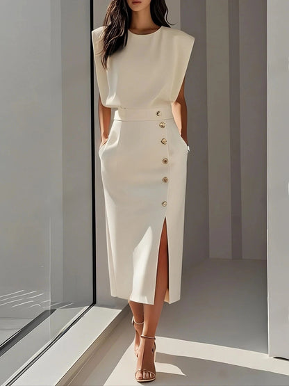 Womens Solid Color Summer Dress