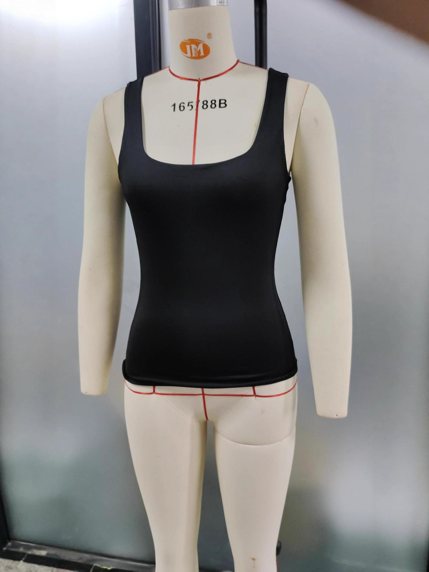 Womens Square Neck Sleeveless Slim Fit Top