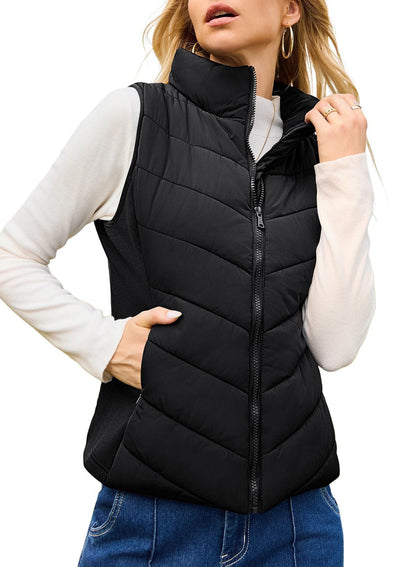 Womens Stand Collar Winter Vest