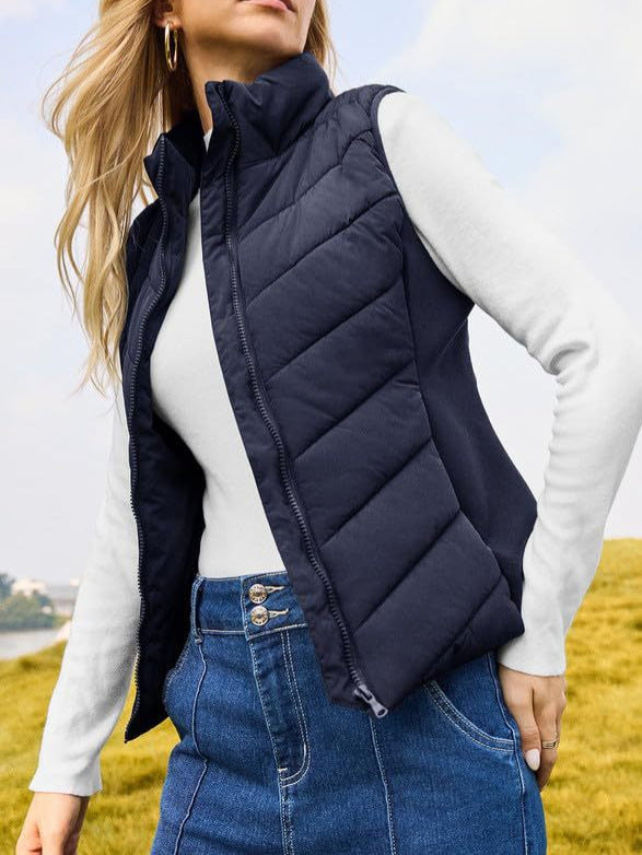 Womens Stand Collar Winter Vest
