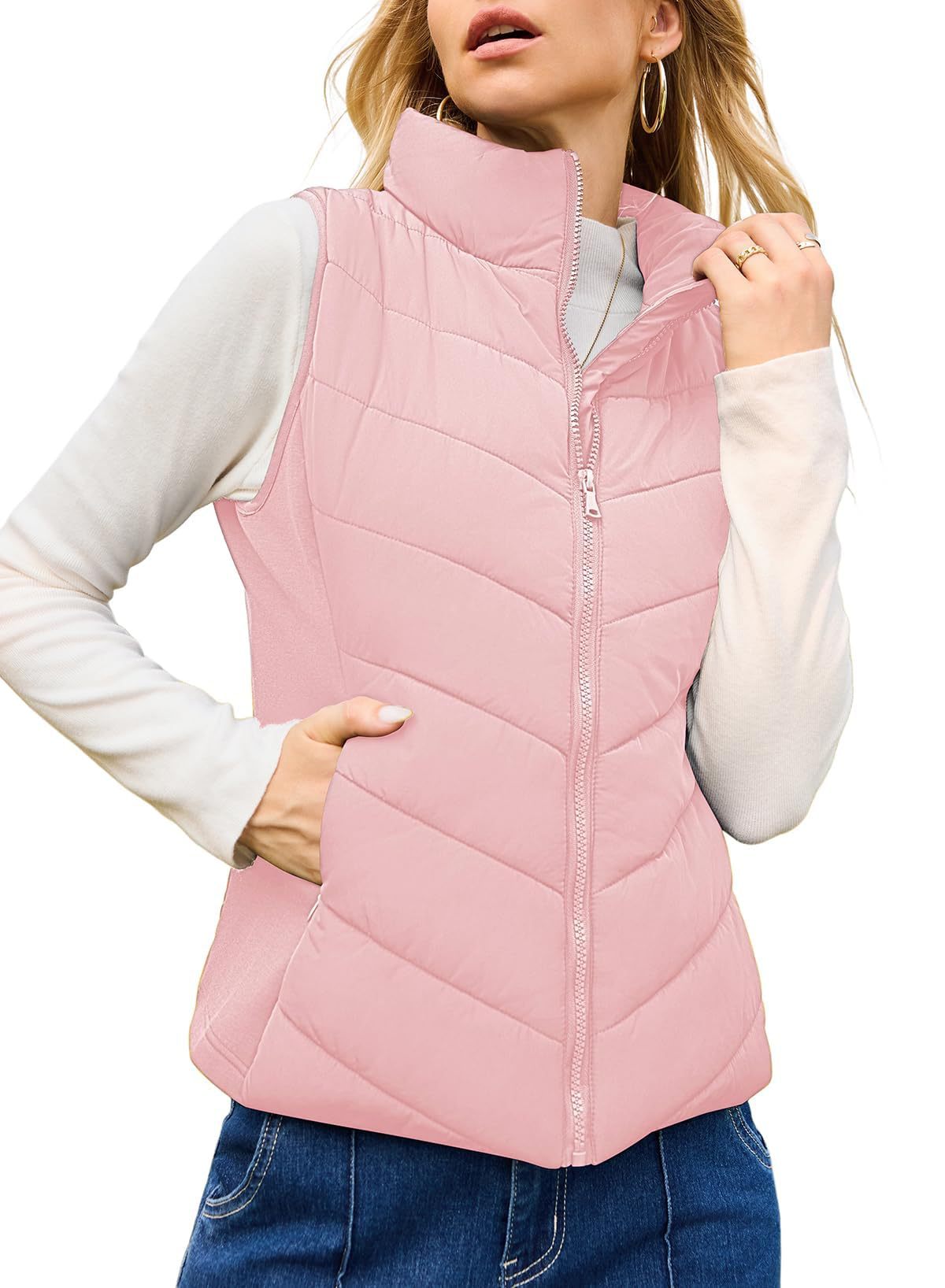 Womens Stand Collar Winter Vest