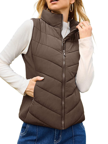 Womens Stand Collar Winter Vest