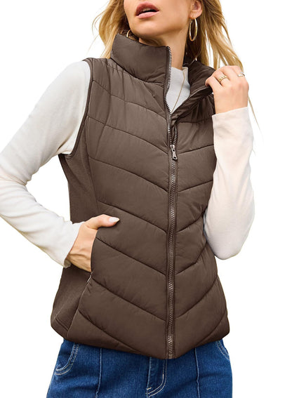 Womens Stand Collar Winter Vest