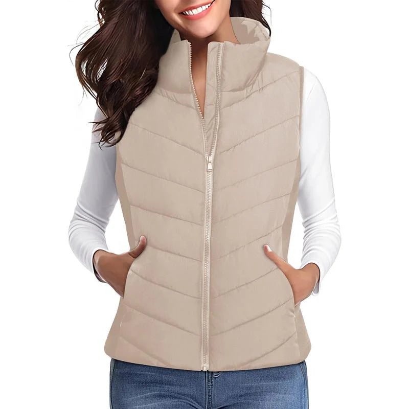 Womens Stand Collar Winter Vest