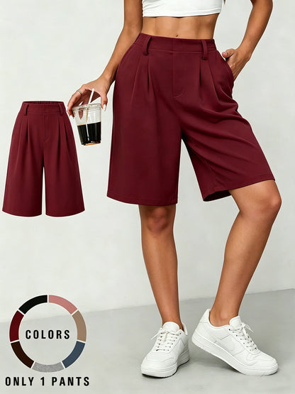Womens Straight Leg Casual Shorts