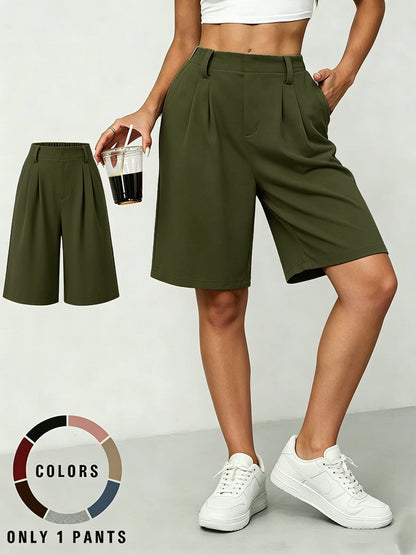 Womens Straight Leg Casual Shorts
