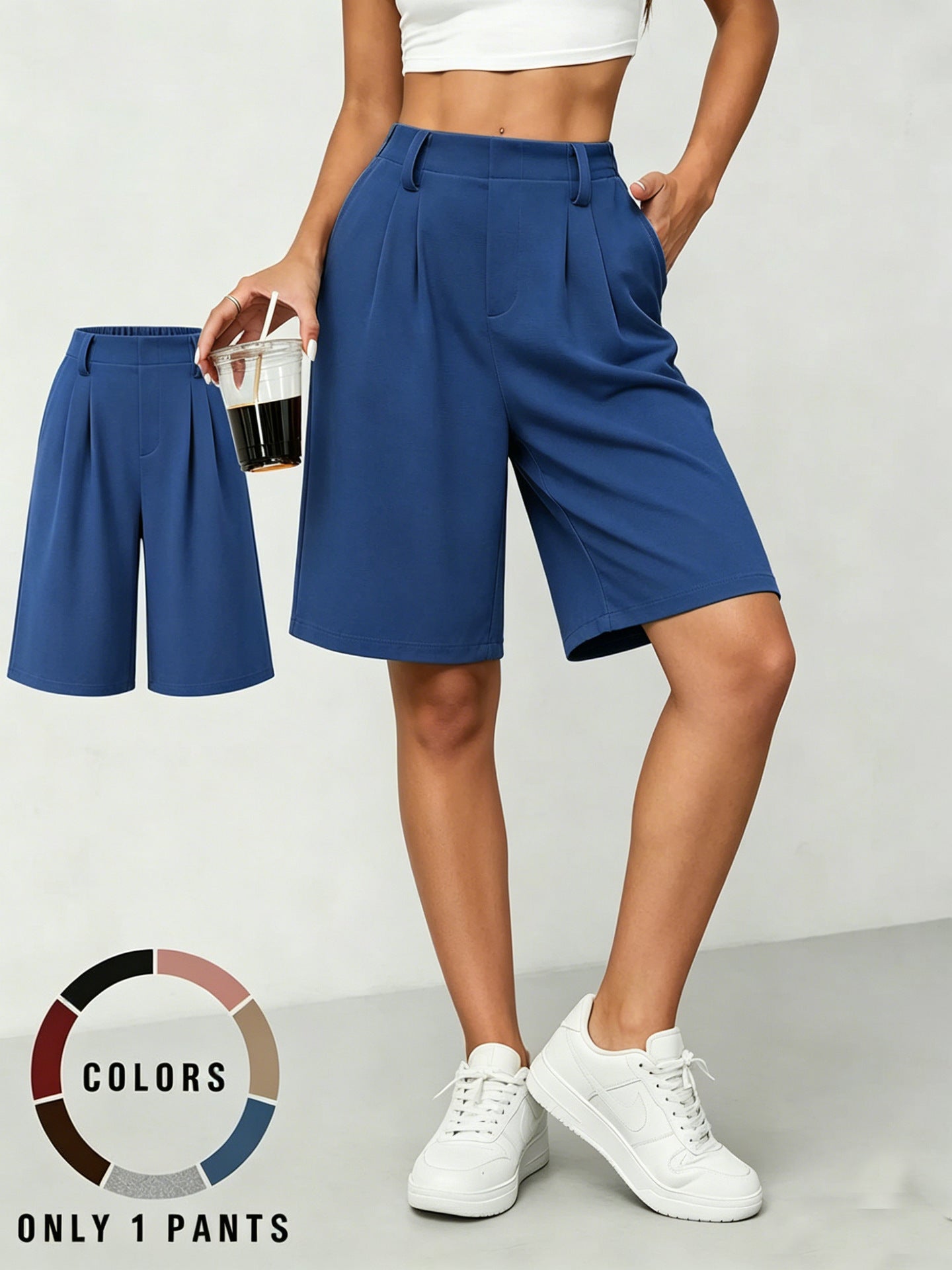 Womens Straight Leg Casual Shorts
