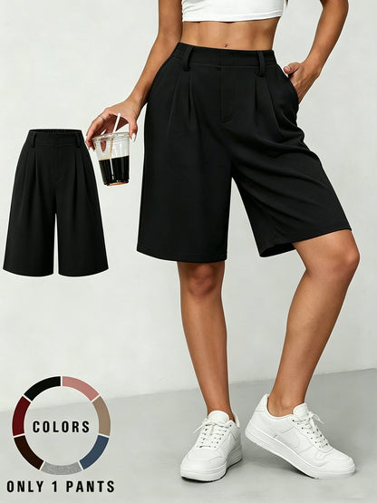 Womens Straight Leg Casual Shorts