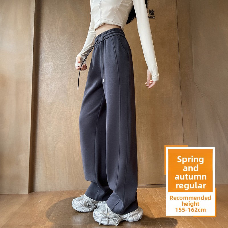 Womens Straight Leg Fleece Lined Casual Pants