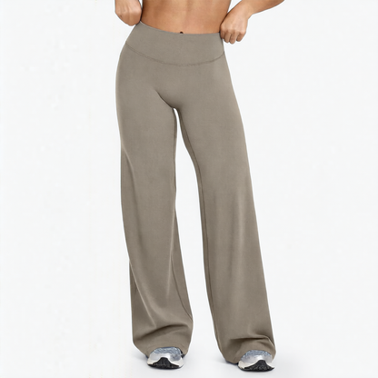 Womens Straight-Leg Yoga Pants Quick-Dry Stretchy Wide-Leg