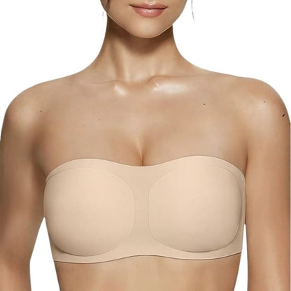Womens Strapless Push Up Bandeau Bra