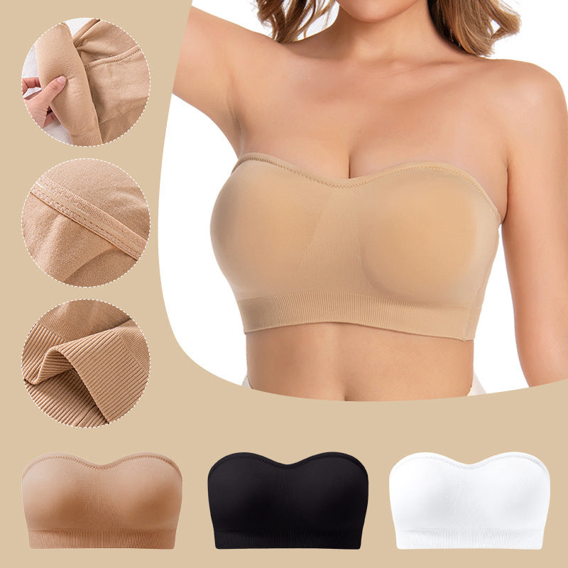 Womens Strapless Seamless Bandeau Bra