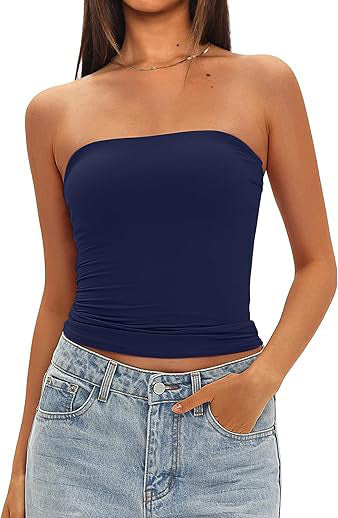 Womens Strapless Slim Fit Tube Top