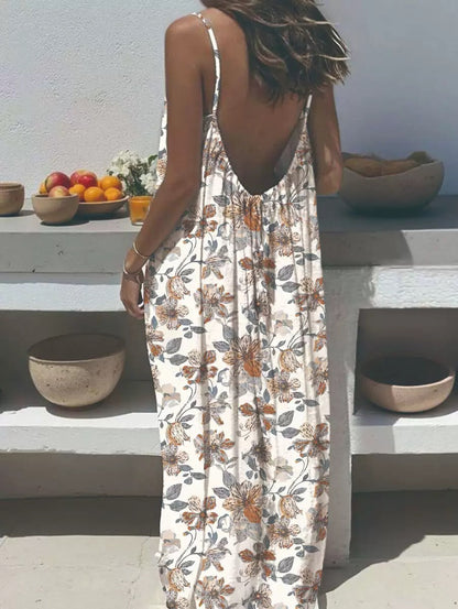 Womens Strappy Backless Maxi Dress