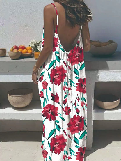 Womens Strappy Backless Maxi Dress